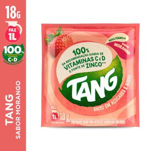 Refresco em Pó Tang Morango Pacote 18g