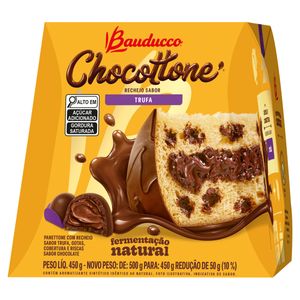 Chocottone Bauducco Recheio Trufa Cobertura Chocolate Caixa 450g