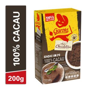 Cacau em Pó Solúvel Garoto Chocolateria 100% Cacau 200g