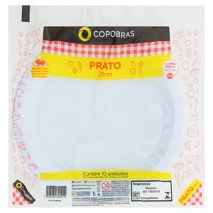 Prato Descartável Copobras Branco 21cm c/ 10 Unid