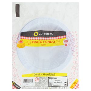 Prato Descartável Copobras Fundo Branco 15cm c/ 10 Unid