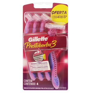 Aparelho p/ Depilar Gillette Prestobarba 3 Femino Leve 4 Pague 3