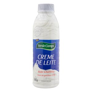 Creme de Leite Verde Campo Pasteurizado Bate Chantilly Garrafa 500g