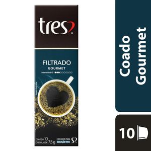 Café em Cápsula 3 Corações Torrado e Moído Filtrado Gourmet 100% Arábica Caixa 7.5g c/ 10 Unid