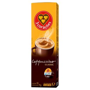 Café 3 Corações Cappuccino Classic com 10 Cápsulas de 11g