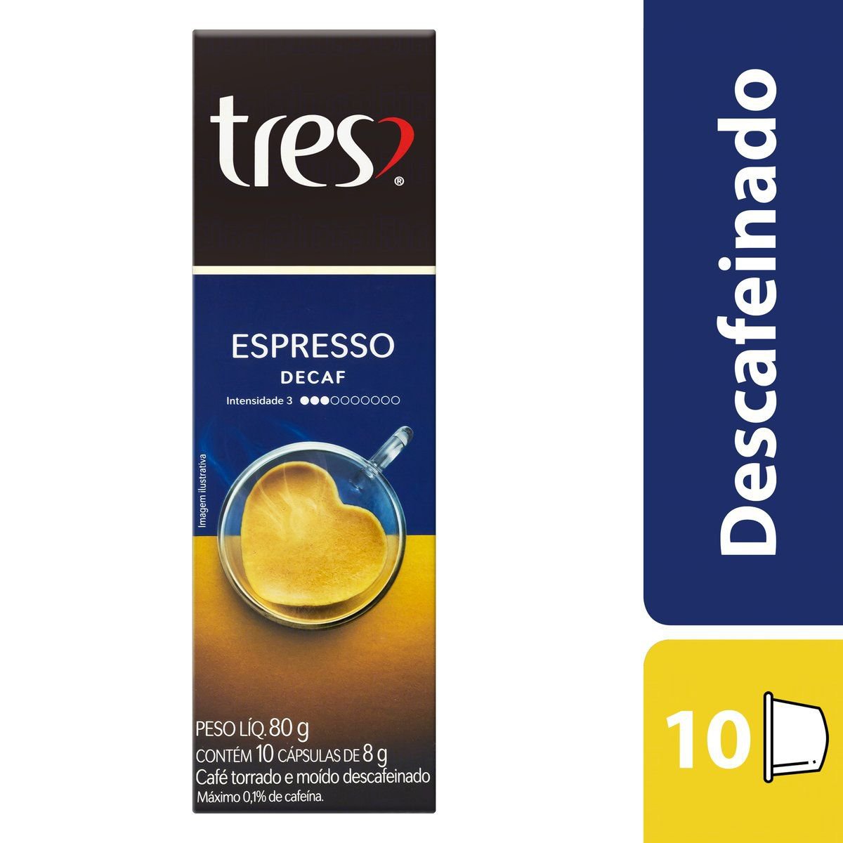 Café em Cápsula Torrado e Moído Descafeinado Espresso Nescafé Dolce Gusto  Caixa 96g 16 Unidades