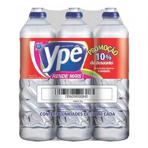 Detergente Ypê Clear 500ml c/ 6 Unid 10% de Desconto