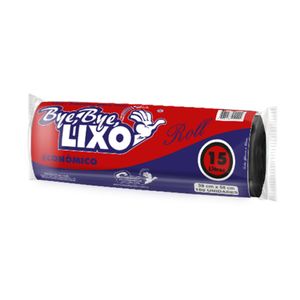 Saco p/ Lixo Bye Bye Lixo 15 Litros Roll c/ 60 Unid