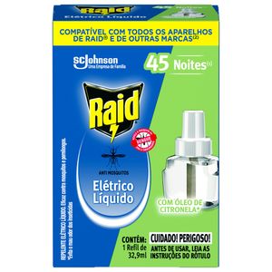 Inseticida Raid Liq Citronela 45 Noites Refil 32.9ml