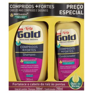 Kit Niely Shampoo 300ml+Condicionador 200ml Compridos+Fortes