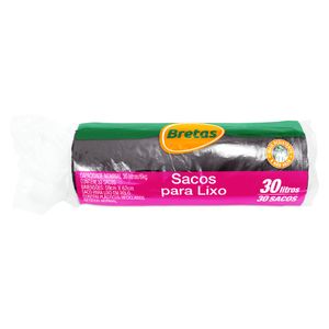 Saco p/ Lixo Bretas Rol Preto 30 Litros c/ 30 Unid