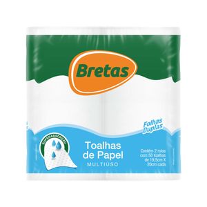 Papel Toalha Bretas Folha Dupla c/ 2 Unid