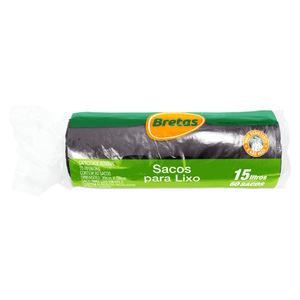 Saco p/ Lixo Bretas Rol Preto 15 Litros c/ 60 Unid