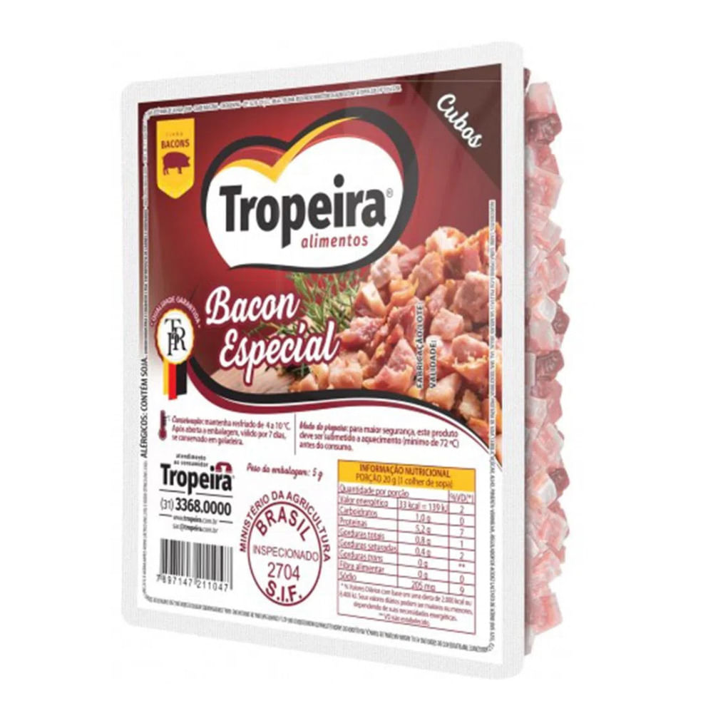 Bacon em Cubos Tropeira 200g | Suínas | Bretasatacarejo