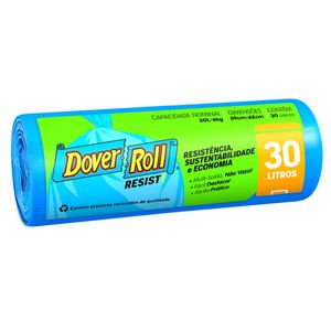 Saco p/ Lixo Dover Roll Resist Azul 30 Litros c/ 30 Unid