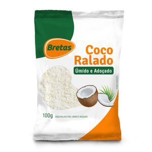 Coco Ralado Bretas Fino Úmido Adocoçado 100g