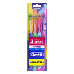 Escova Dental Oral-B Indicator Color Collection c/ 4 Unid