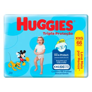 Fralda Descartável Huggies Tripla Proteção Infantil  XXG Pacote 66 Unid Leve Mais Pague Menos