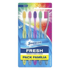 Escova Dental Sorriso Fresh Pack c/ 5 Unid