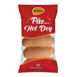 Pão de Hot Dog Bretas 250g c/ 5 Unid