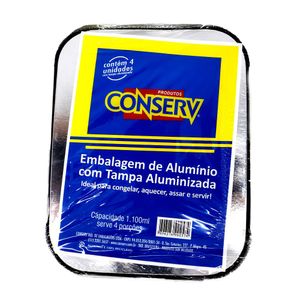 Bandeja Conserv Freezer Alumínio 1.150ml c/ 4 Unid