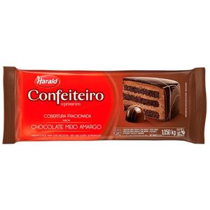 Cobertura em Barra Harald Confeiteiro Chocolate Meio Amargo 1.01Kg