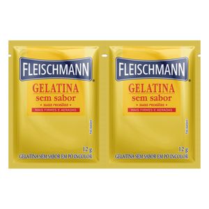 Gelatina em Pó Fleischmann s/ Sabor Incolor 24g c/ 2 Unid de 12g Cada