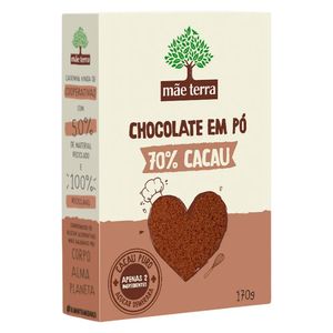 Chocolate em Pó Mãe Terra 70% Cacau Caixa 170g