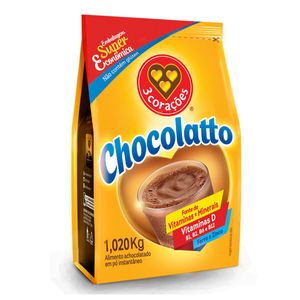 Achocolatado em Pó 3 Corações Chocolatto 1.02Kg