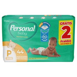 Fralda Descartável Personal Baby Protect & Sec P Leve 44 Pague 42 Unid