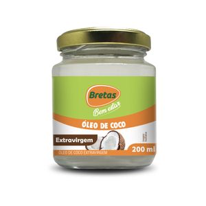 Óleo de Coco Bretas Extra Virgem 0.1% Vidro 200ml