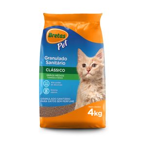 Granulado Sanitário p/ Gatos Bretas Clássico s/ Perfume 4Kg