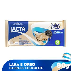 Chocolate Lacta Laka Branco c/ Biscoito Oreo Pacote 80g