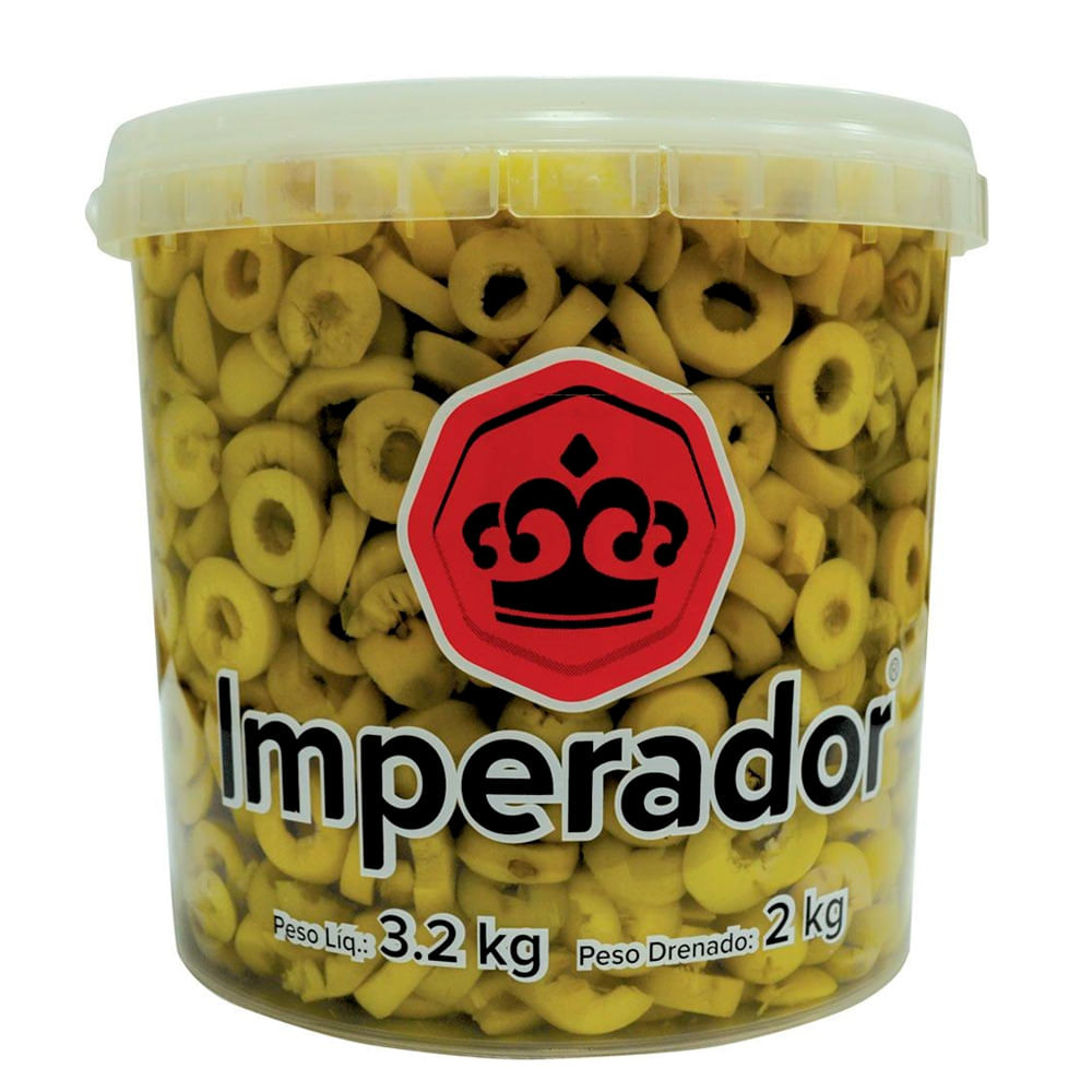 Azeitona Verde Imperador Fatiada Balde com 2kg