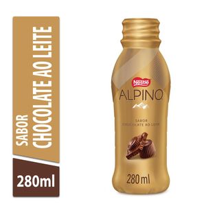 Bebida Láctea UHT Chocolate ao Leite Alpino Frasco 280ml