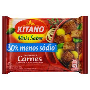 Tempero em Pó Kitano Mais Sabor p/ Carnes Cebola, Alho e Orégano 60g