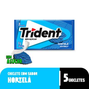 Chiclete Trident Hortelã s/ Açúcar 8g - Embalagem c/ 5 Unid