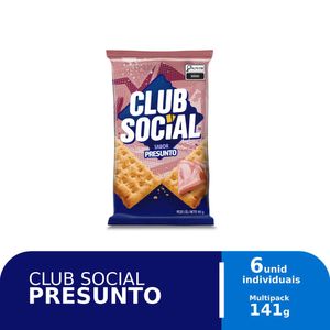 Biscoito Salgado Club Social Presunto Multipack 141g