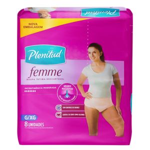 Roupa Íntima Descartável Plenitud Active Femme G/XG c/ 8 Unid