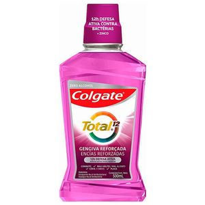 Enxaguante Bucal Colgate Total 12 Antibacteriano Zero Álcool Gengiva Reforçada 500ml