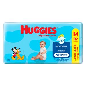 Fralda Huggies Hiper Tripla Proteção M c/ 92 Unid