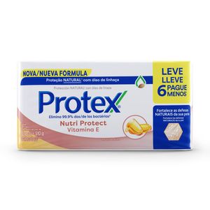 Sabonete em Barra Protex Antibacteriano Vitamina E 510g Leve 6 Pague -