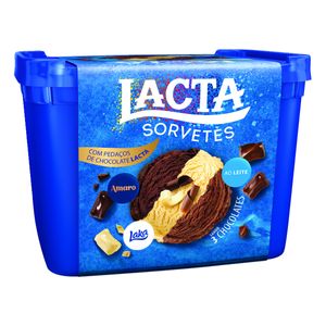 Sorvete Lacta 3 Chocolates ao Leite, Laka e Meio Amargo 1.5l