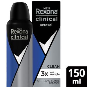 Desodorante Aerossol Rexona Clean 96h Clinical Men 150ml