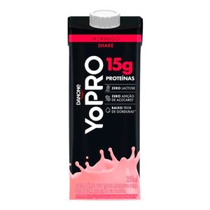 Bebida Láctea Uht Yopro Shake 15g Proteína Zero Lactose Morango Caixa 250ml