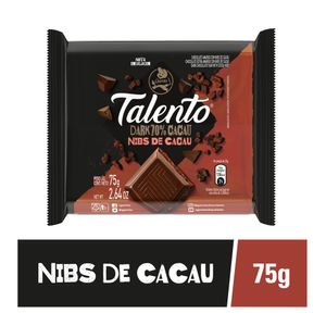 Chocolate Talento Dark Nibs Cacau 75g