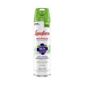 Desinfetante Lysoform Superfícies Spray Citrus Frasco 360ml