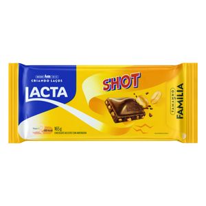 Chocolate em Barra ao Leite c/ Amendoim Lacta Shot 165g Tamanho Família