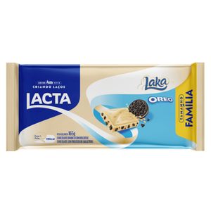 Chocolate em Barra Branco c/ Biscoito Oreo Lacta Laka 165g Tamanho Família