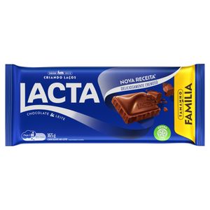 Chocolate em Barra ao Leite Lacta  165g Tamanho Família